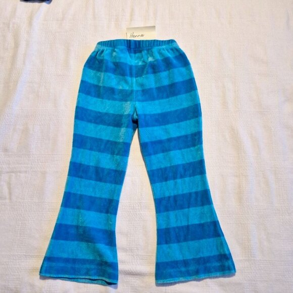 Hanna Andersson girls size 100 or 4 2 tone blue velour pull on pants VGUC - Picture 2 of 5